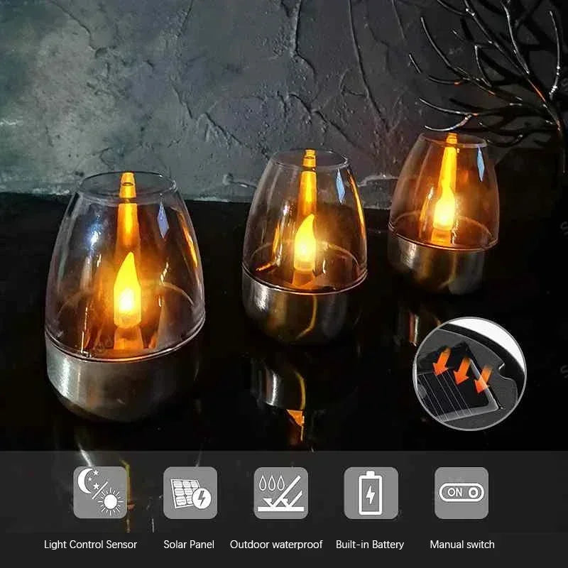 Solar Flameless LED Candle Lights – Waterproof Outdoor Garden Solar Garden Light Babs