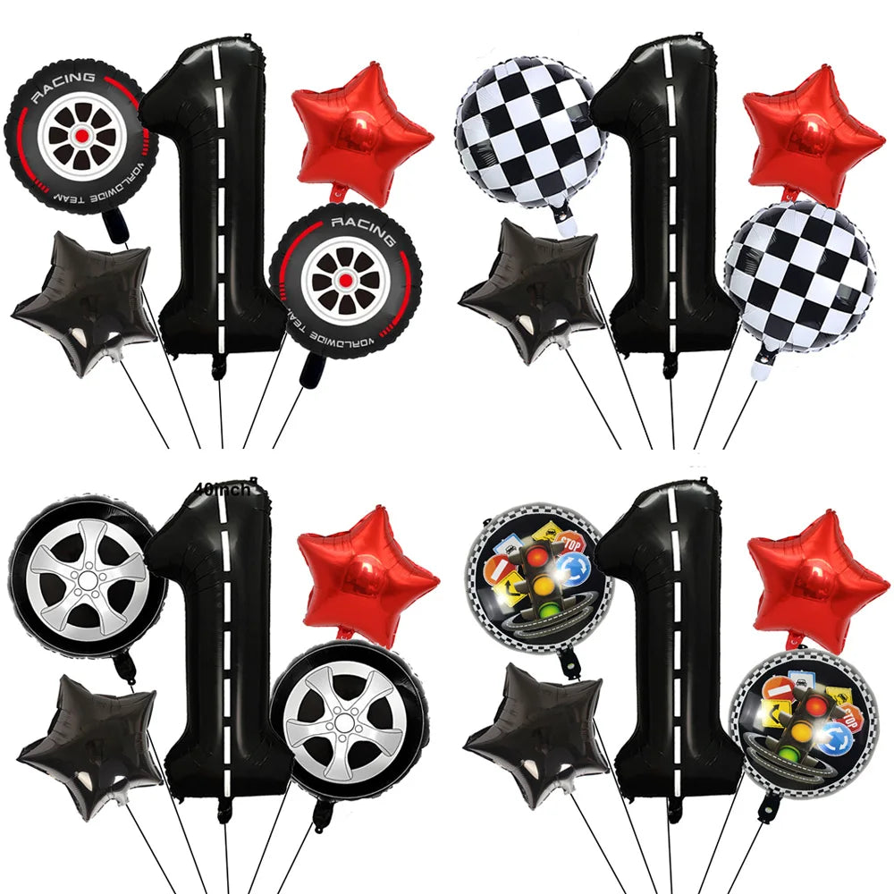 Race Car 1st Birthday Balloons – Fast One Boy Party Decor Set Party Balloon Set Babs