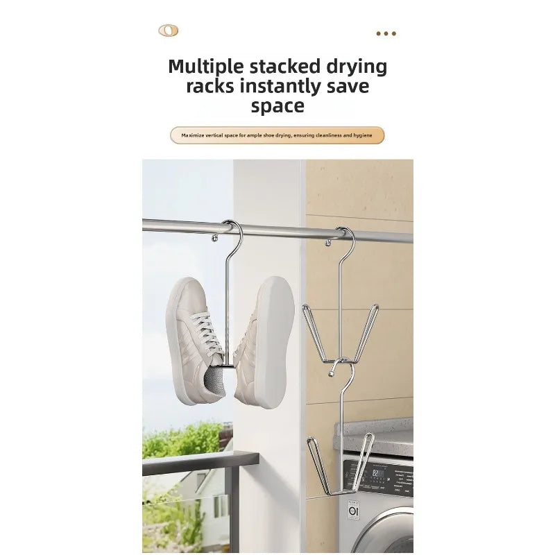 Stainless Steel U-Shape Shoe Rack – Windproof Outdoor Hanger Shoe Rack Hanger Babs