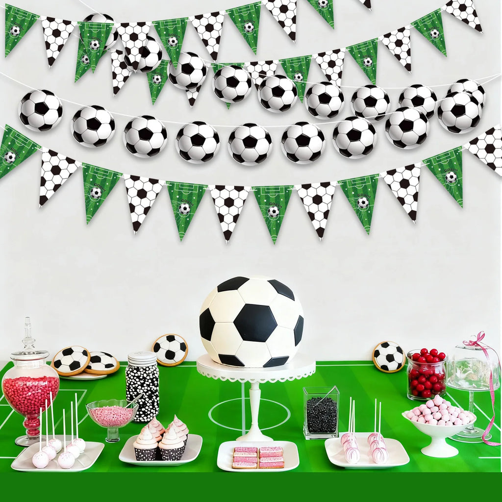 Soccer Party Banner Bunting – Football Birthday Decor Supplies Party Banner Bunting Babs