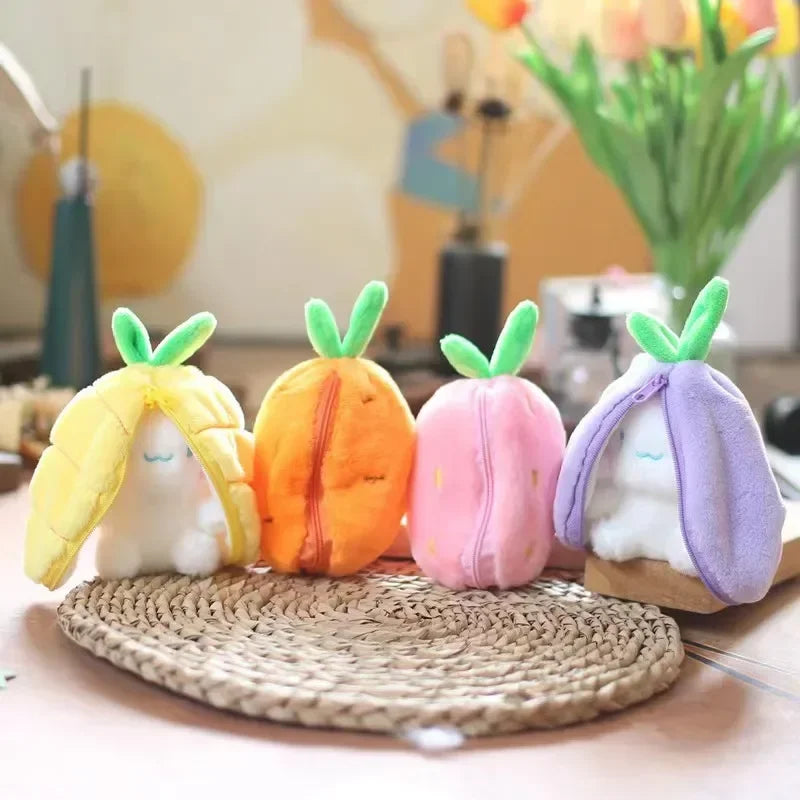 Transforming Bunny Plush Toy – Strawberry & Carrot Rabbit Doll Transforming Plush Toy Babs
