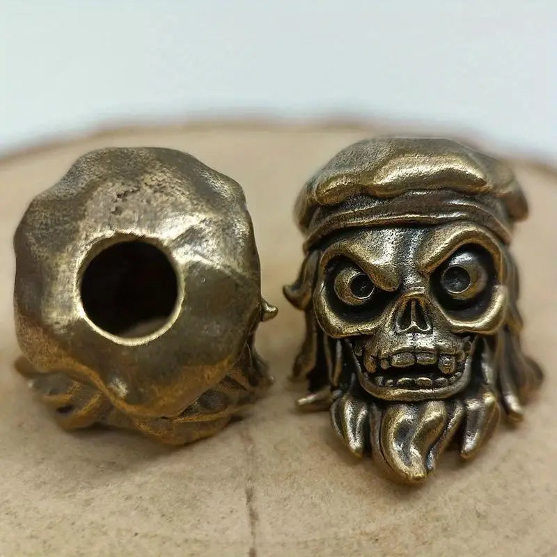 Sailor Skull Brass Knife Bead EDC Paracord Keychain Charm Brass EDC Charm Babs