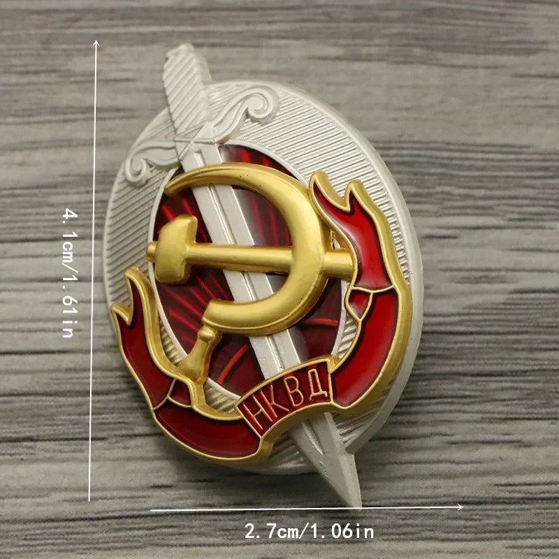 Soviet KGB Shield Copper Brooch Badge – USSR CCCP Collectible Pin Collectible Brooch Pin Babs