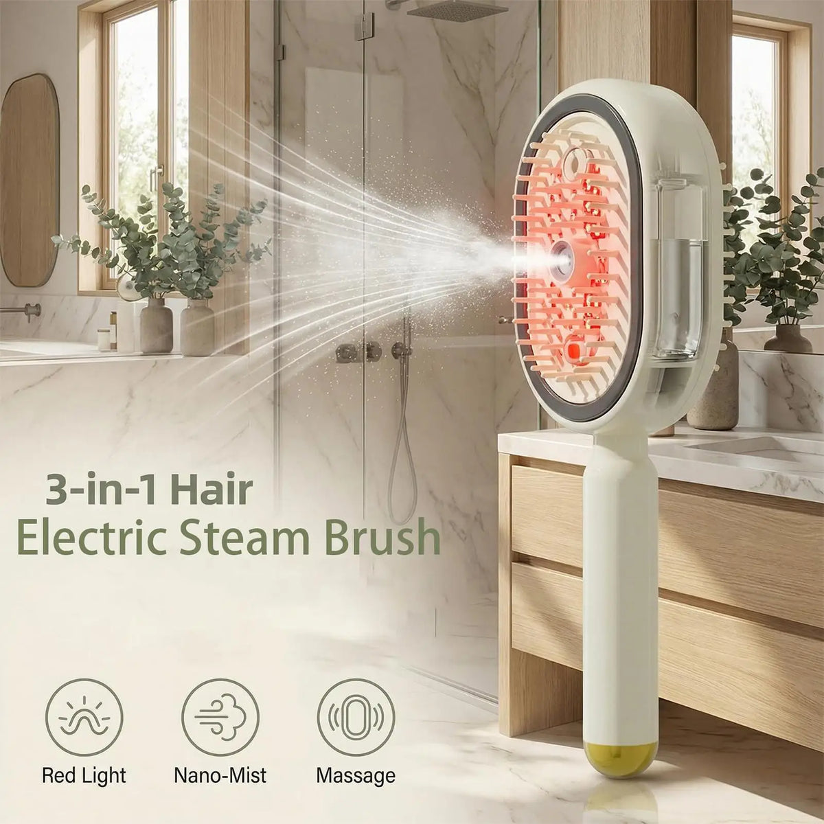 Electric Water Spray Hair Brush – Anti-Static Steam Comb Electric Hair Brush Babs