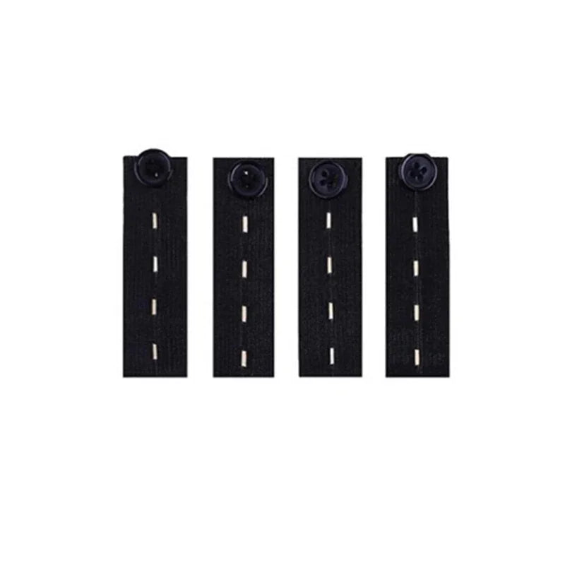 4pcs Elastic Waistband Button Extender – Maternity & Jeans Waistband Button Extender Babs 4Pcs Black
