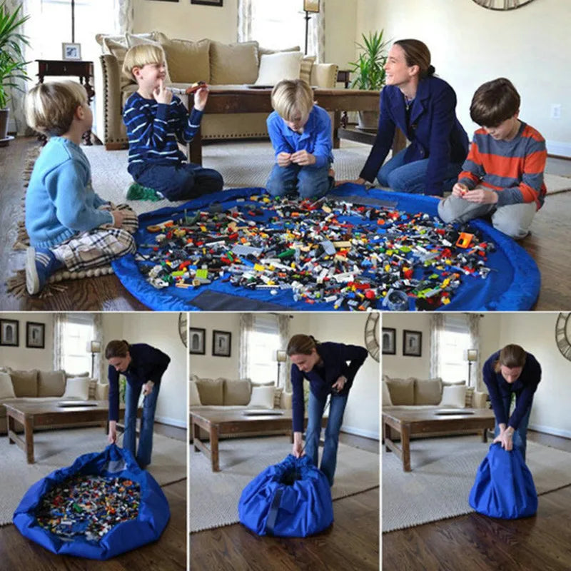 Kids Toy Storage Bag & Foldable Building Blocks Play Mat Kids Toy Storage Bag Babs