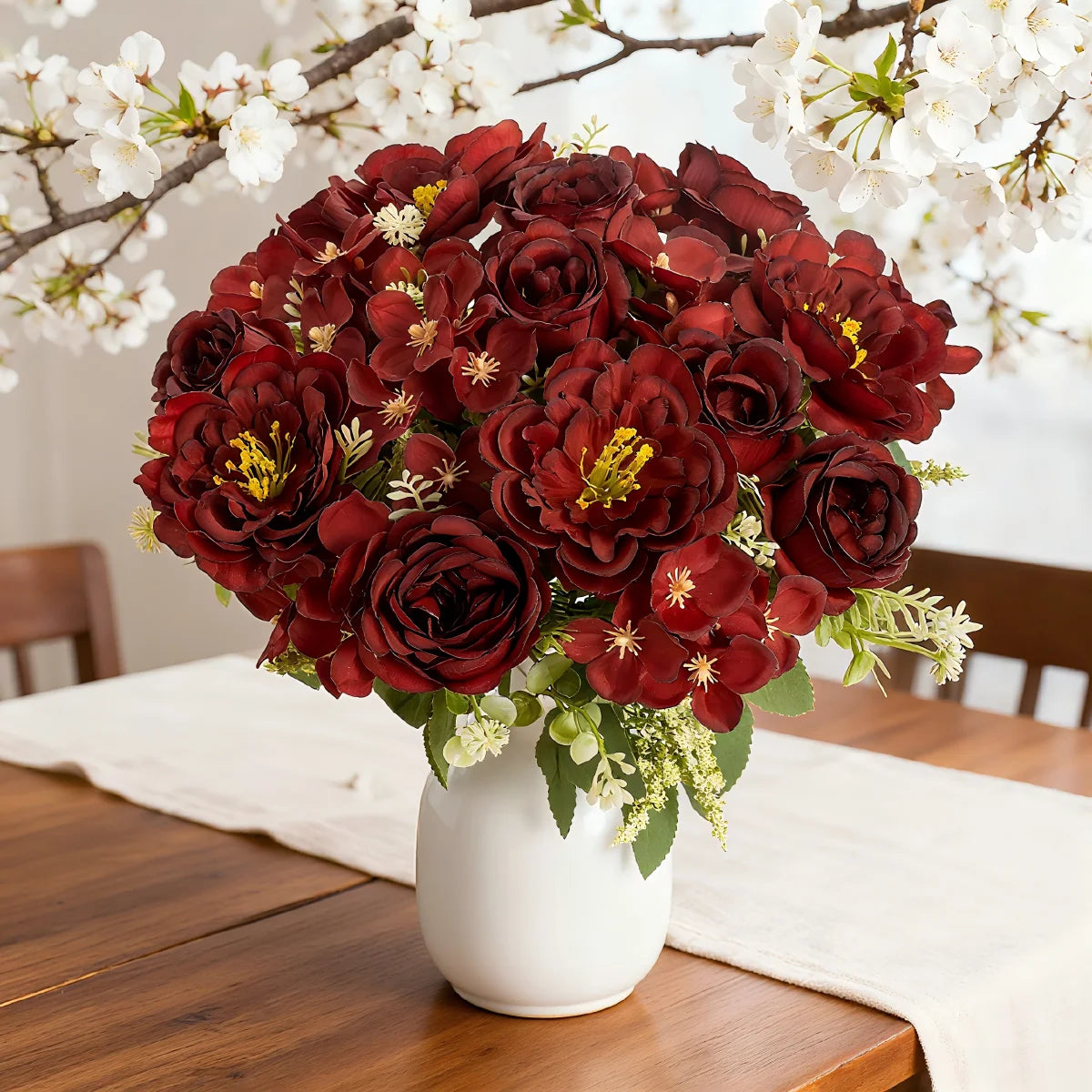 Artificial Silk Peony Hydrangea Bouquet – Wedding & Home Décor Artificial Flower Bouquet Babs