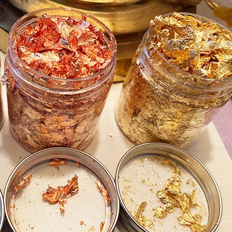 Gold Silver Copper Foil Flakes 3g – Nail Art & DIY Craft Craft Foil Flakes Babs