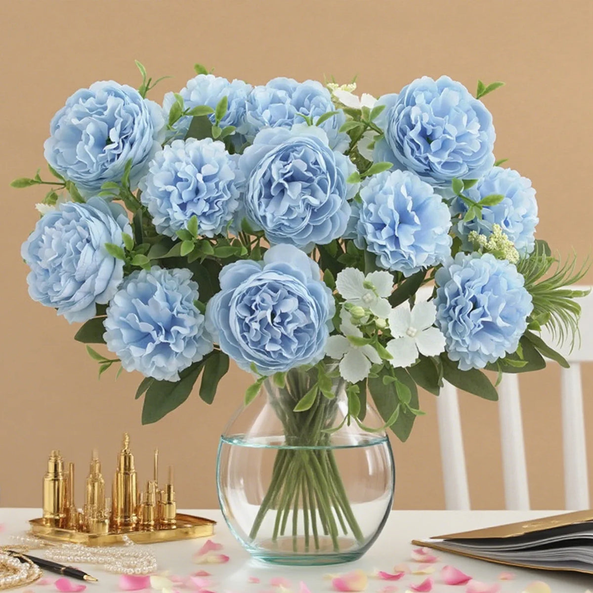 Artificial Silk Peony Chrysanthemum Bouquet – Wedding & Home Décor Artificial Flower Bouquet Babs