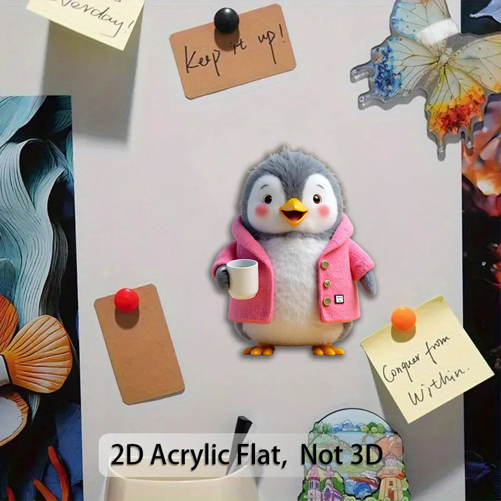 Cute 2D Penguin Fridge Magnet – Soft Knitted Acrylic with Stand Decorative Fridge Magnet Babs