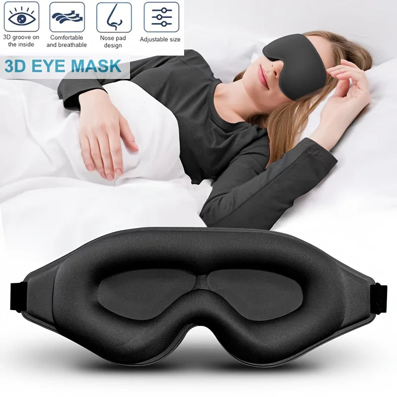 3D Contoured Sleep Eye Mask – Blackout Blindfold, Adjustable Strap Sleep Eye Mask Babs