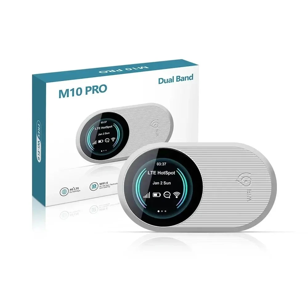 KEBIDUMEI WiFi 6 4G LTE Portable Hotspot – 3000mAh Router Portable WiFi Hotspot Babs White