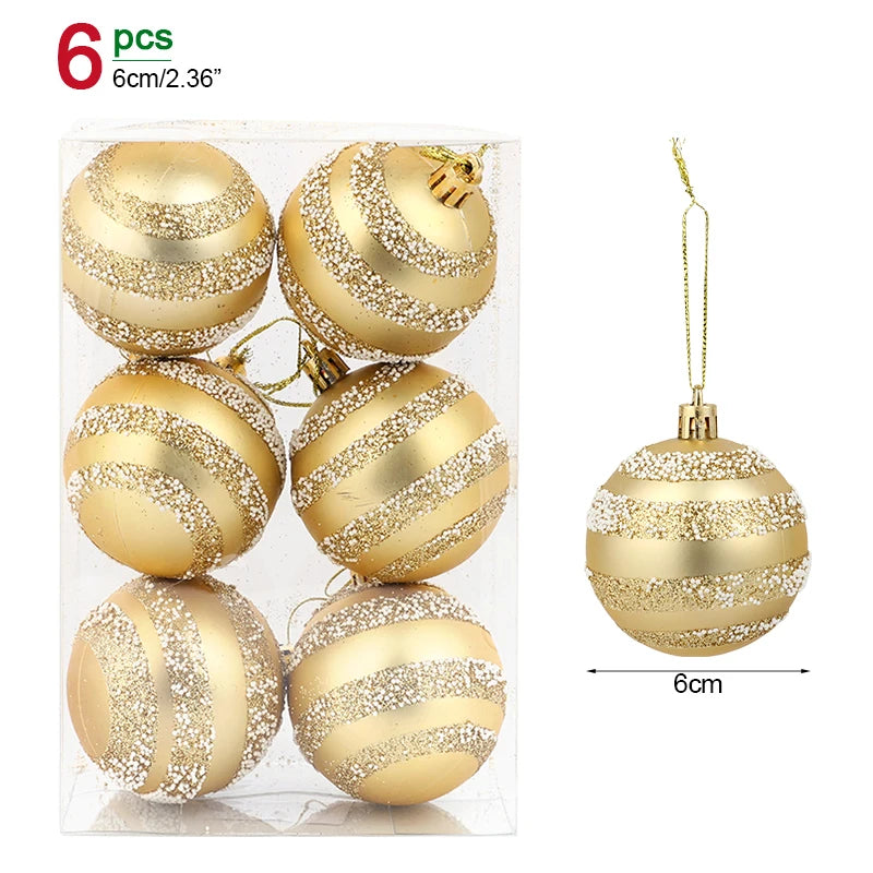 6-Pack 6cm Christmas Ball Ornaments – Xmas Tree Pendants Christmas Ball Ornaments Babs E 6cm