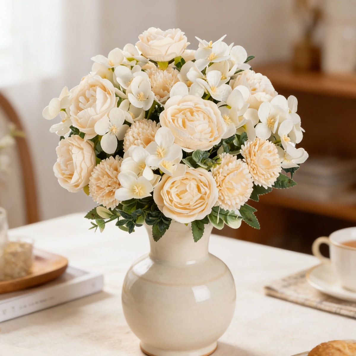 Silk Peony Chrysanthemum Artificial Flowers – Wedding & Home Artificial Silk Flowers Babs