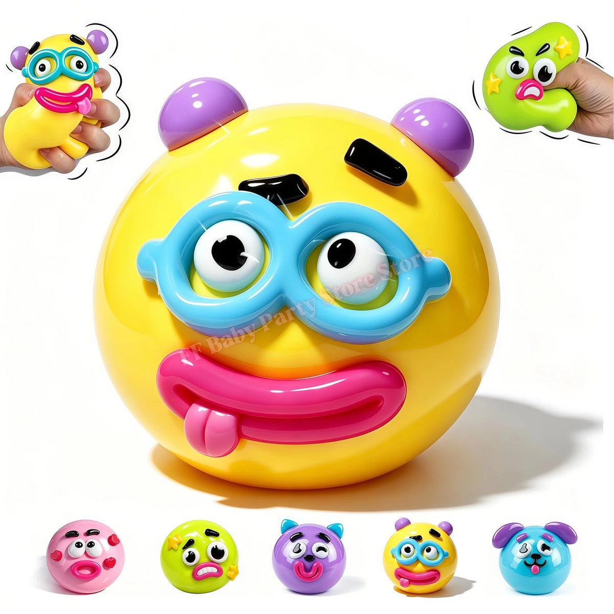 Smushers Dog Face Swap Squishy Toy – Slow Rise Fidget Gift Squishy Fidget Toy Babs 1pc 3