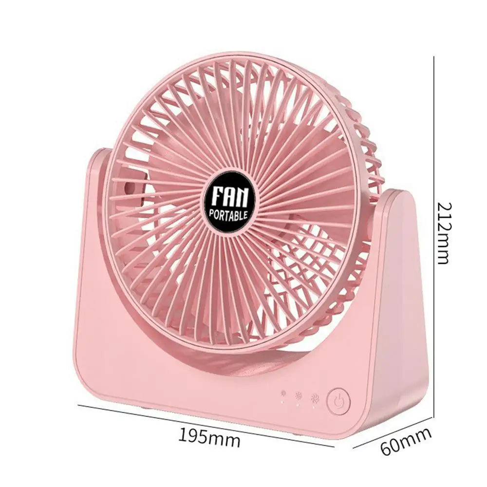 USB Rechargeable Mini Desk Fan – 3 Speed, Quiet & Portable Portable Desk Fan Babs Pink