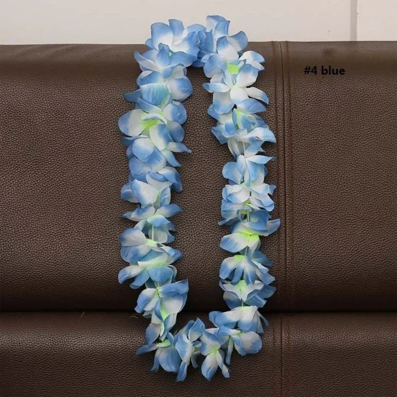 Hawaiian Flower Lei Necklace – Artificial Garland for Luau & Party Flower Lei Necklace Babs