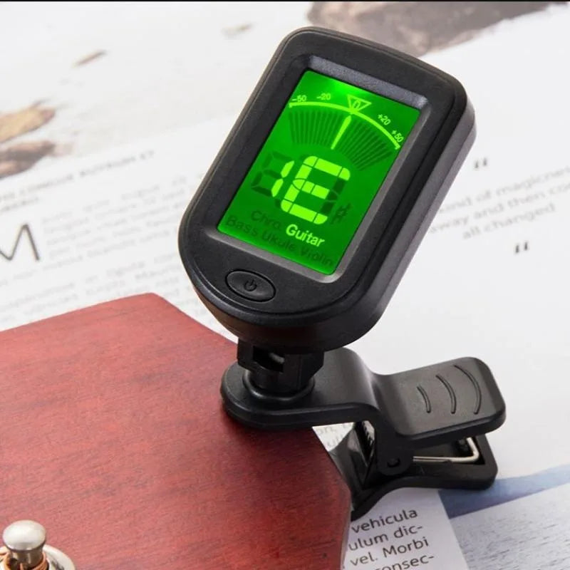 Clip-On Digital Guitar Tuner – 360° Rotatable LCD Display Clip-On Guitar Tuner Babs