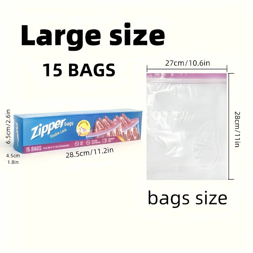Double Lock Zipper Food Storage Bags – Reusable & Leak Proof Food Storage Bags Babs Large size