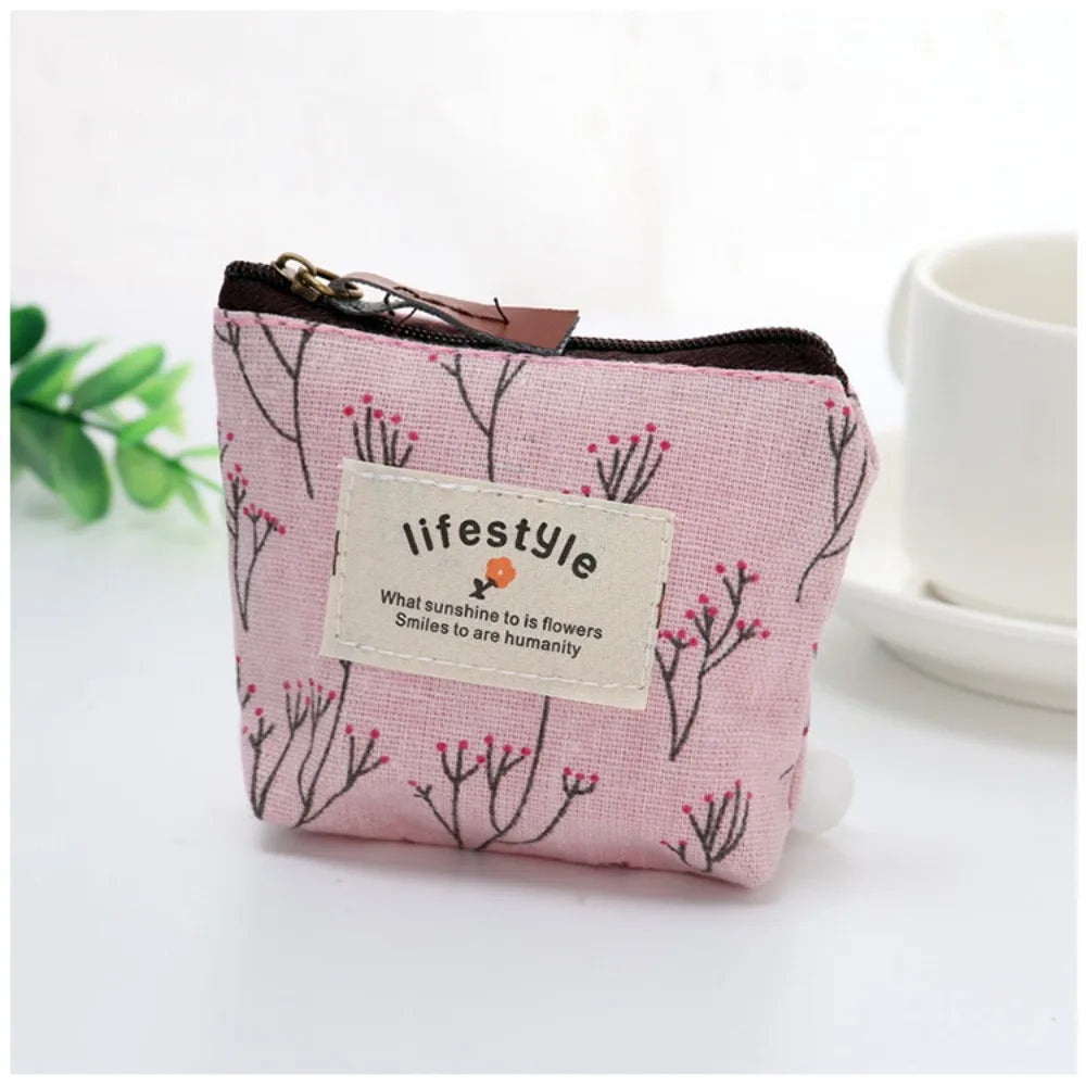 Cute Floral Canvas Coin Purse – Kiss Lock Clasp Mini Wallet Coin Purse Babs