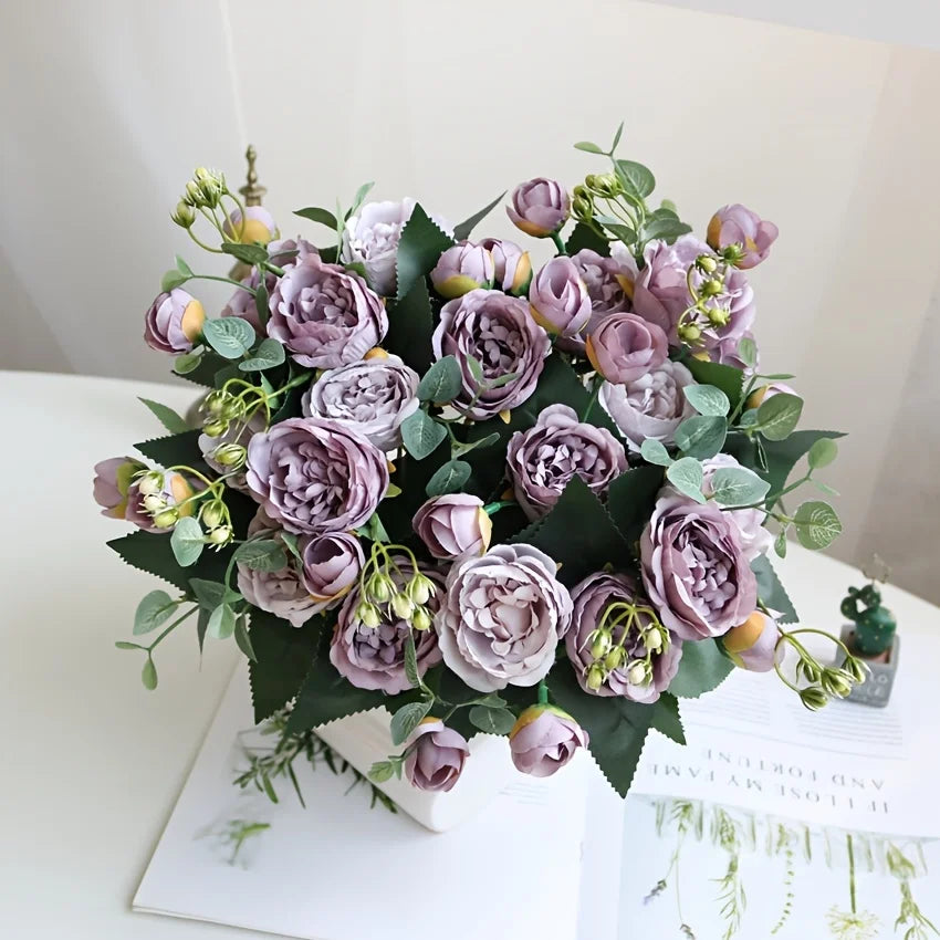 Silk Peony Artificial Flower Bouquet – Wedding & Home Décor Artificial Flower Bouquet Babs