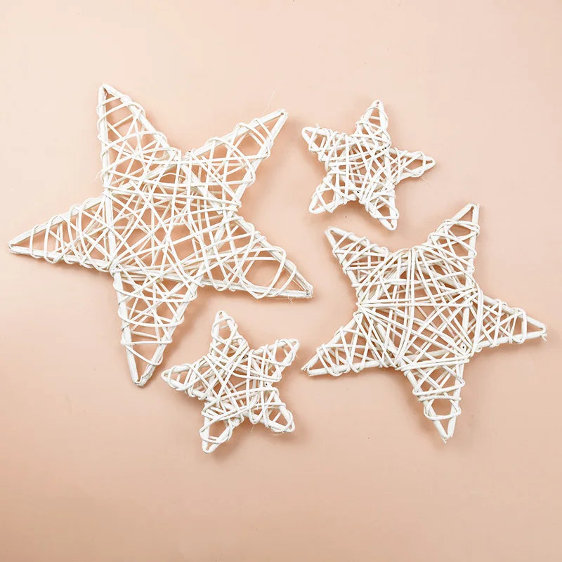 Rattan Star Frame Décor 2/4 Pcs – Christmas, Halloween & Party Holiday Star Decoration Babs