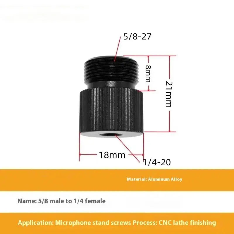 5/8 to 1/4 3/8" Mic Stand Thread Screw Adapter – Aluminum Thread Screw Adapter Babs 03