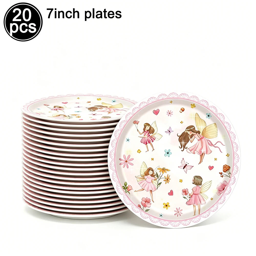 Fairy Party Supplies – Enchanted Garden Disposable Tableware Disposable Party Tableware Babs 20pcs plate