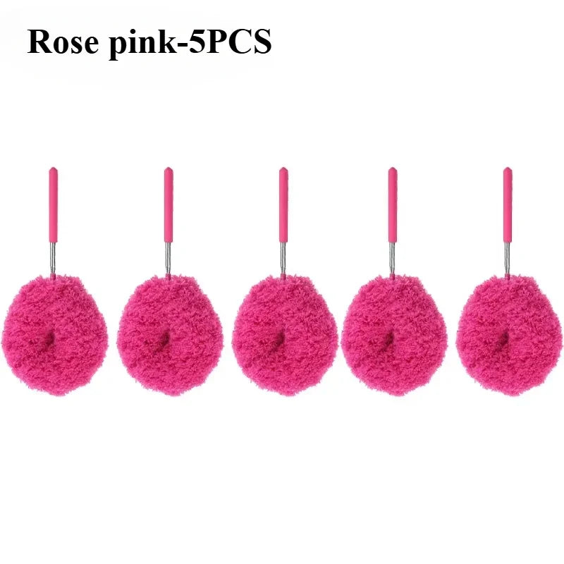 Extendable Microfiber Feather Duster – Washable & Reusable Extendable Feather Duster Babs Rose pink-5PC
