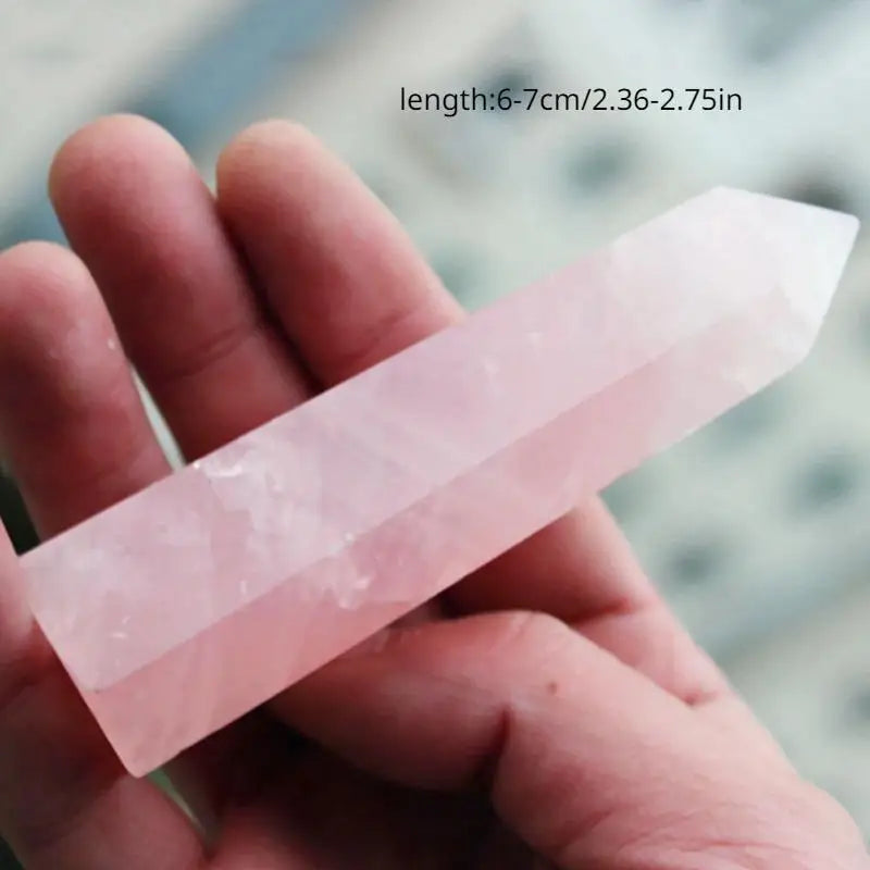 Natural Pink Rose Quartz Crystal Wand Point 60-70mm Crystal Wand Babs