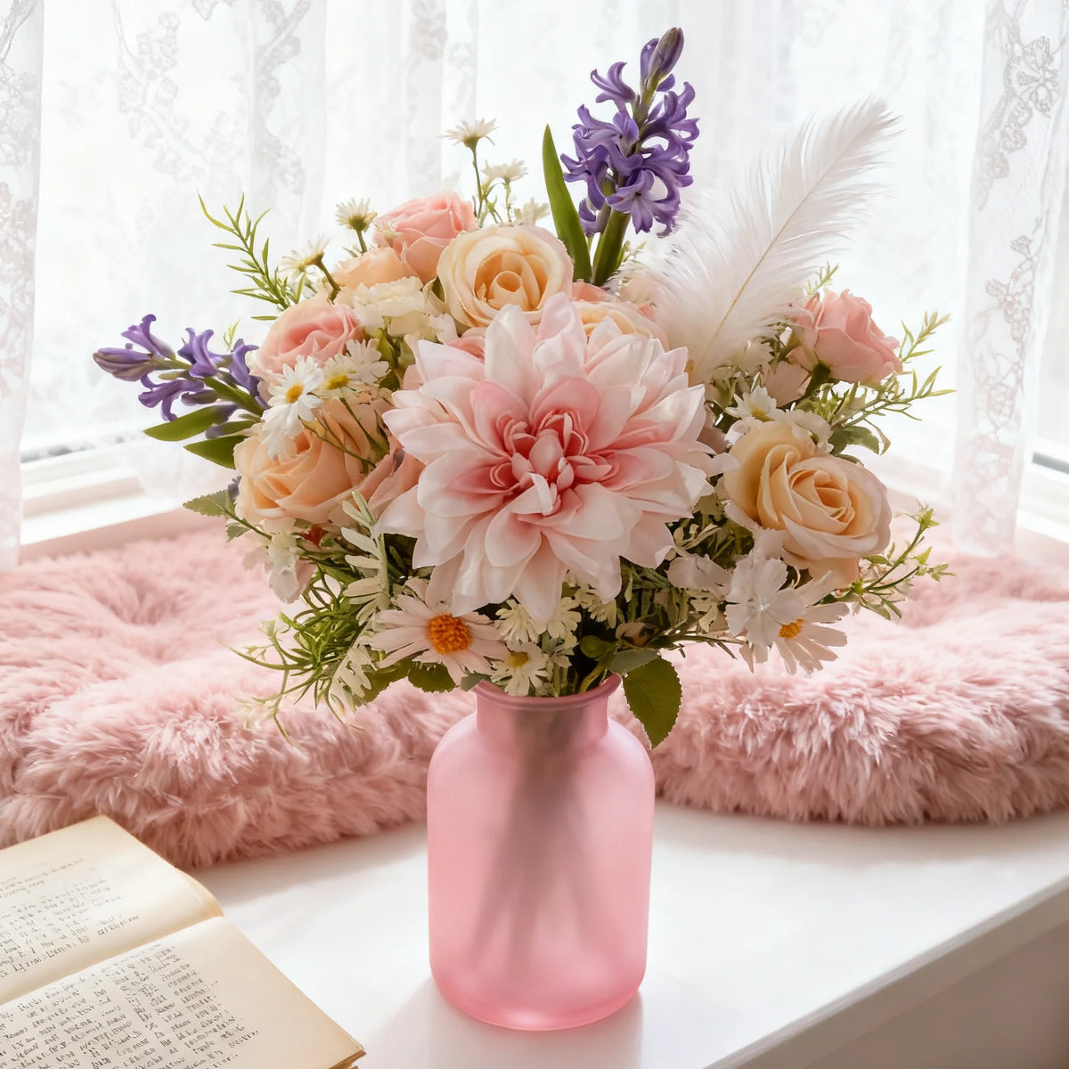 Artificial Silk Rose Dahlia Bouquet – Wedding & Home Decor Artificial Flower Bouquet Babs