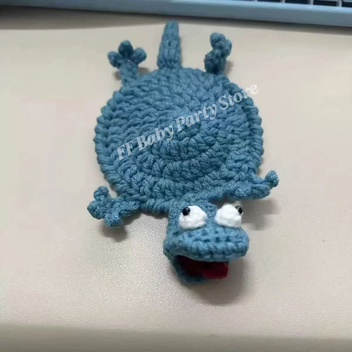 Handmade 3D Crochet Lizard Coaster – Cute Animal Cup Mat Crochet Animal Coaster Babs D