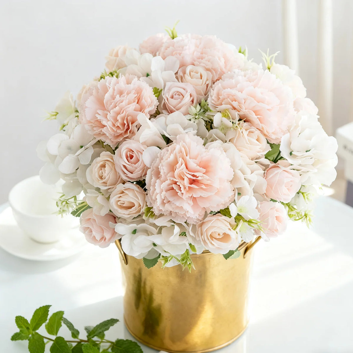 Silk Artificial Carnation Rose Bouquet – Wedding & Home Décor Artificial Flower Bouquet Babs