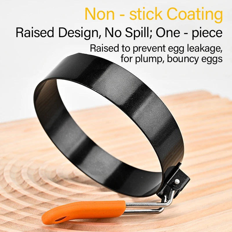 Stainless Steel Fried Egg Ring with Silicone Handle | Non-Stick Egg Ring Mold Babs