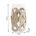 Aesthetic Glass & Leather Flower Vase | Modern Home Décor Decorative Flower Vase Babs Brown - Short Style