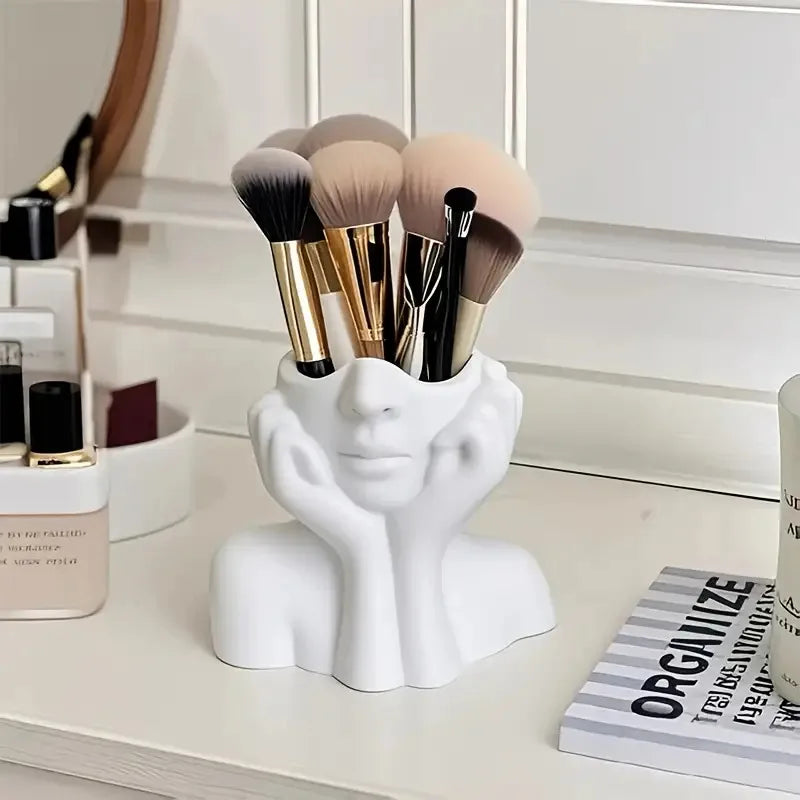 Face Shape Makeup Brush Holder – Portable Beauty Storage Box Makeup Brush Holder Babs