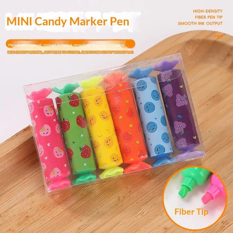 6-Pack Mini Pastel Highlighters – Chisel Tip Marker Pen Set Highlighter Marker Set Babs