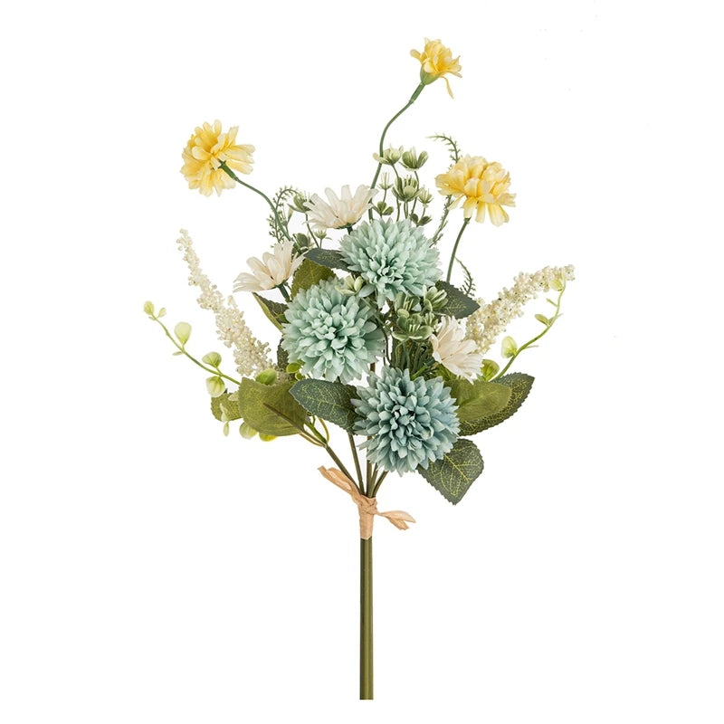 Silk Chrysanthemum Ball Bouquet – Wedding & Garden Décor Artificial Flower Bouquet Babs green 1pc