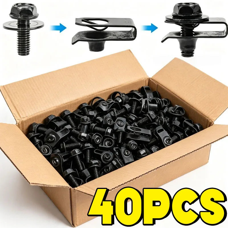 M4/M5 U-Type Nut Clips – Bumper & Fender Retainer Fasteners Automotive Fastener Clips Babs