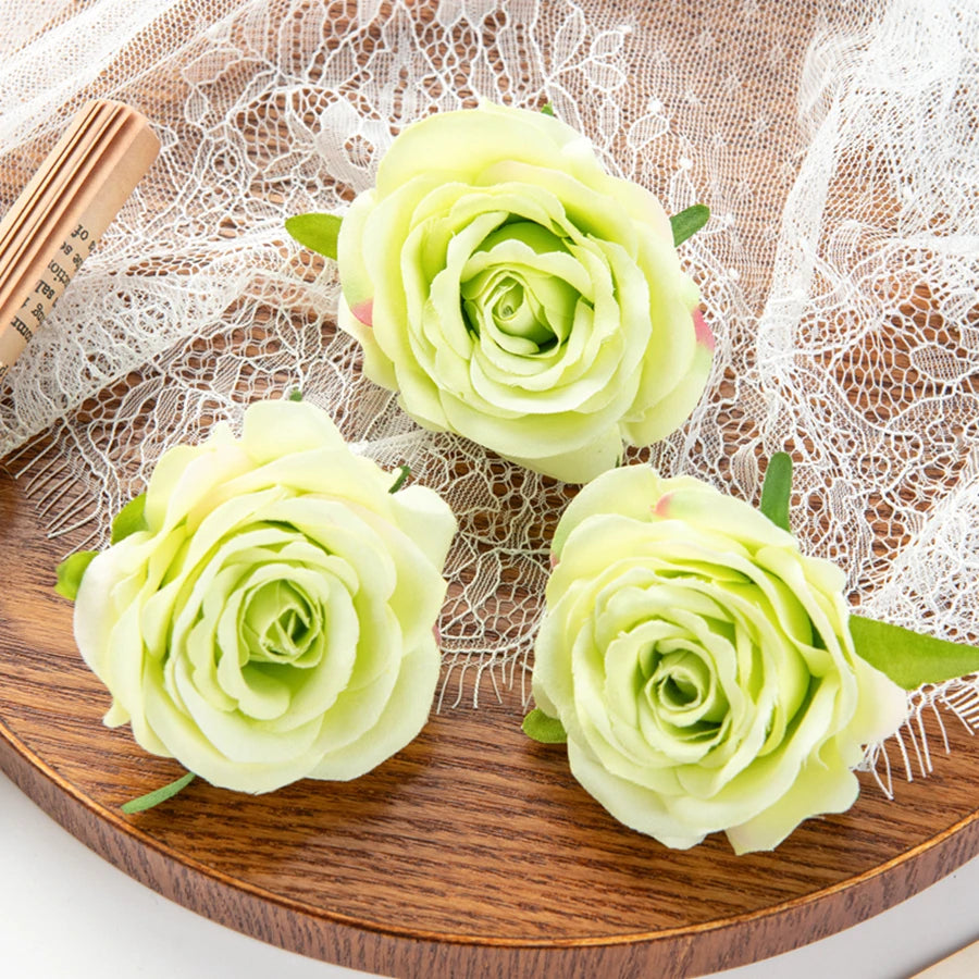 Silk Artificial Rose Heads 5/10pcs – Wedding & DIY Décor Artificial Flower Heads Babs