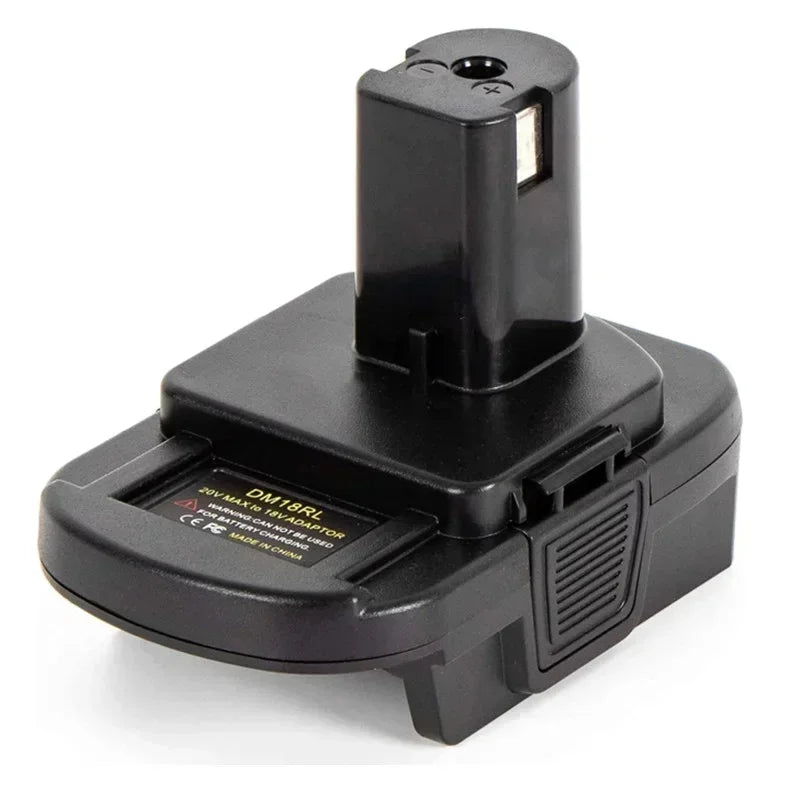 DM18RL Battery Adapter: Dewalt 20V & Milwaukee M18 to Ryobi Battery Converter Adapter Babs black
