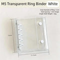 M5 Transparent PVC 6-Ring Binder Cover – Journal & Planner Ring Binder Cover Babs White