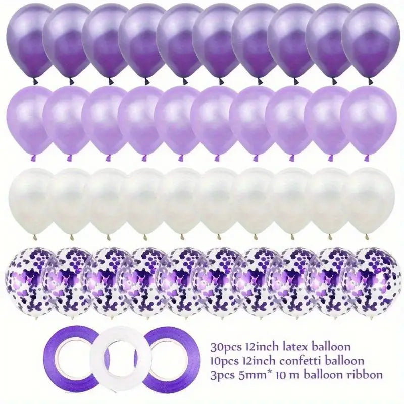 43-Piece 12" Multicolor Confetti Latex Balloons – Party Decor Party Balloons Set Babs