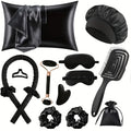 13-Piece Sleep Hairstyle & Facial Roller Care Tool Set Hair & Skin Care Set Babs black