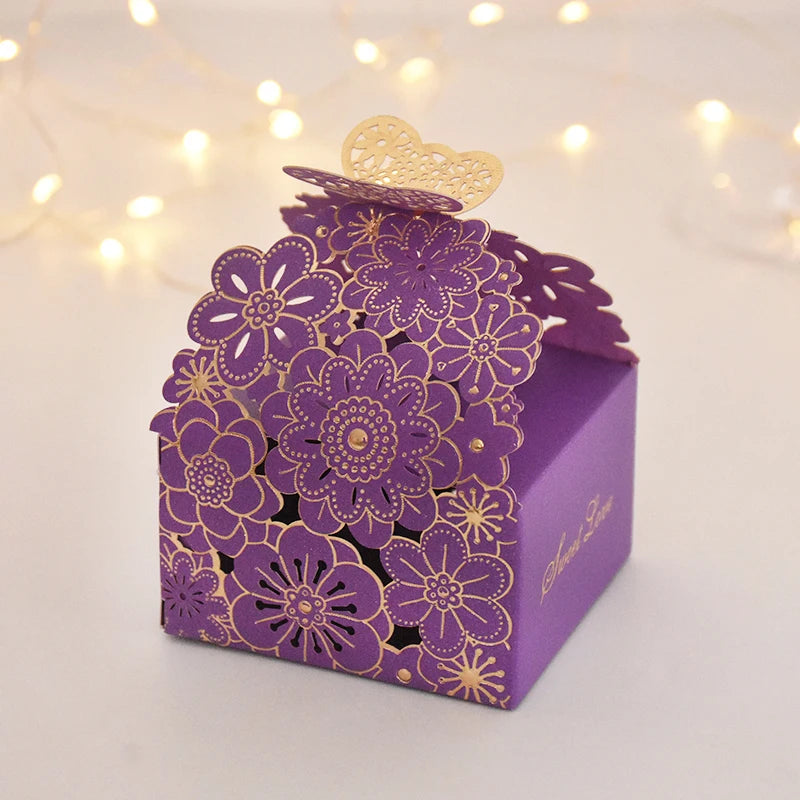 Pink Butterfly Candy Gift Boxes | Wedding & Party Favors 10/20Pcs Party Favor Box Babs Purple 20pcs