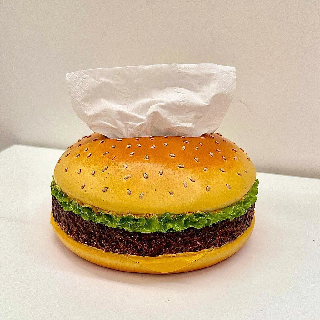 Hamburger Tissue Box Holder – Fun Retro Home Décor Ornament Novelty Tissue Holder Babs A