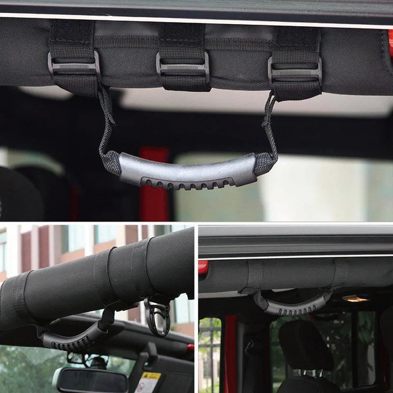 4-Pack Roll Bar Grab Handles for Jeep Wrangler CJ TJ JK JL Roll Bar Grab Handle Babs