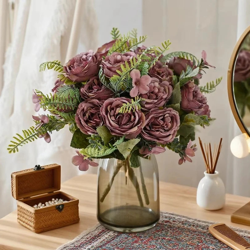 Artificial Silk Peony Bouquet – Wedding & Home Décor (1/3 Pc) Artificial Flower Bouquet Babs