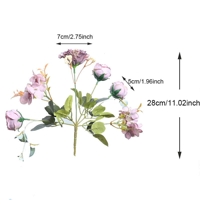 Artificial Silk Peony Rose Bouquet – Fake Flowers for Home & Wedding Artificial Flower Bouquet Babs