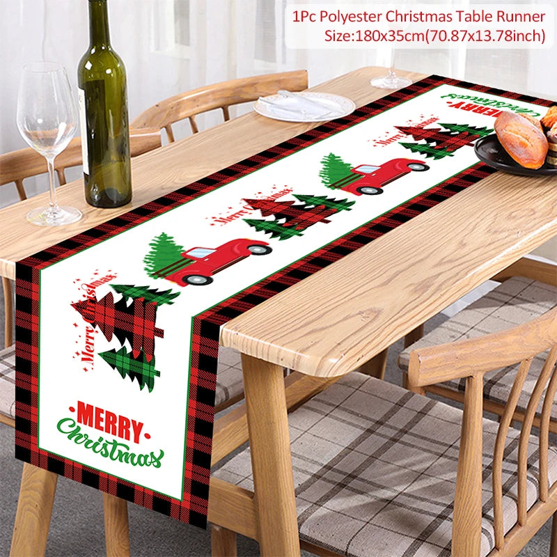 Christmas Table Runner – Festive Xmas Polyester Home Décor Christmas Table Runner Babs Style6